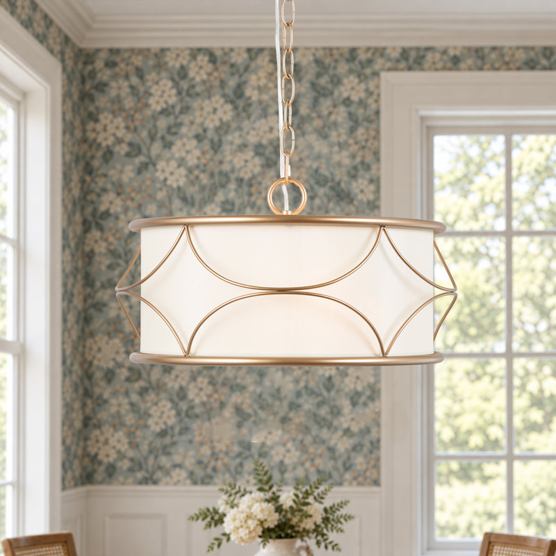 3 - Light Dimmable Drum Chandelier