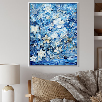 Carreaux botaniques blancs et bleus II - Botanicals Wall Art