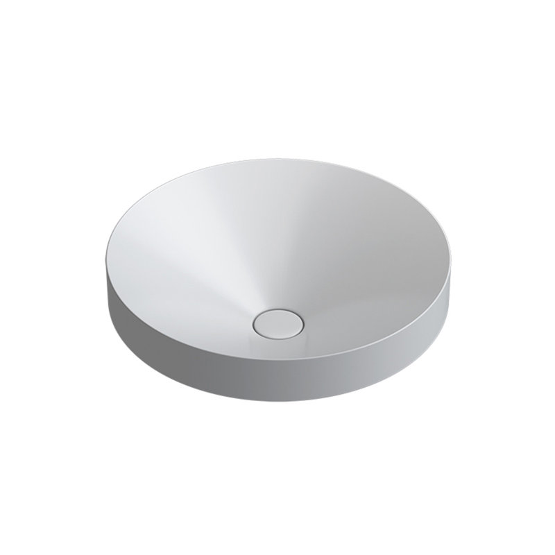 Lavabo de salle de bain vasque de 19,1 po Occhio, Blanc lustré