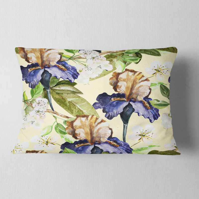 Art floral sans soudure - Coussin décoratif à imprimé floral