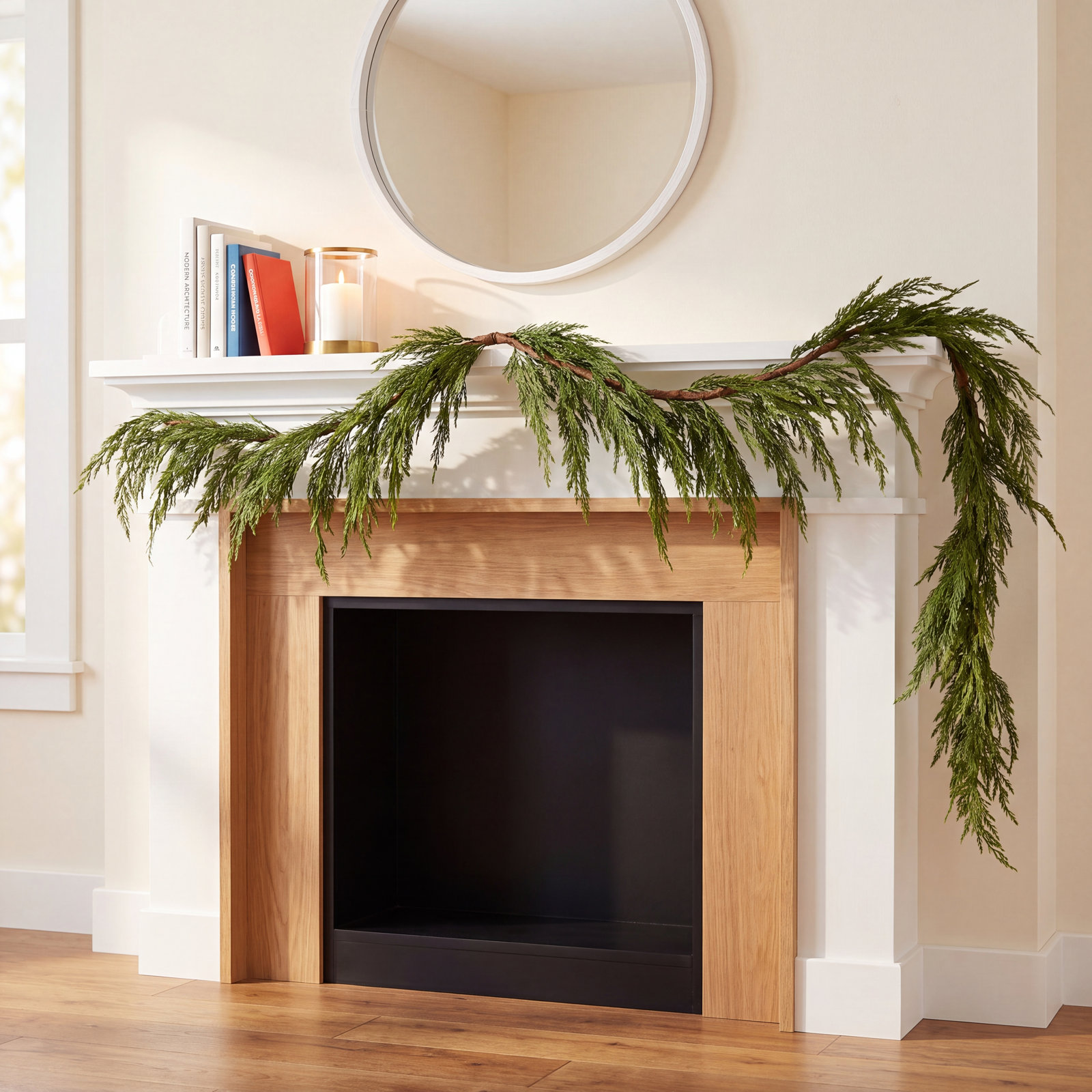 47x29"Real Touch Norfolk Pine Dripping Garland