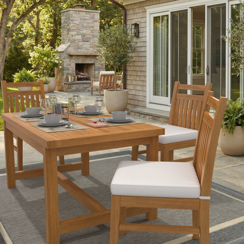 Sunbrella Indoor/Outdoor Dining Chair Cushion, 18" W x 18" D, Sunbrella® Canvas Natural