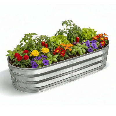 Lit de jardin surélevé galvanisé 4 pi pour fleurs et légumes