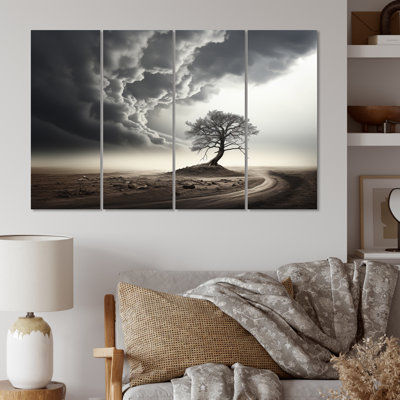 Tempête de tempête tempête sur toile, impression de 4 pièces
