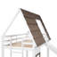 Lit superposé en bois avec toit, échelle et glissade Wood House