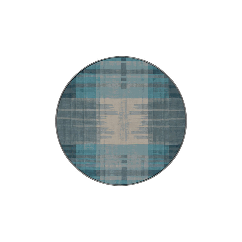 Machine Washable Gray Area Rug, Round 7'