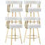 Gray Fleece Decorative Office Chairs With Gold Metal Legs, No Wheels, High - Quality Structure And Fabric Upholstered Side For Dressing Reception, Even Body Support Cushion-1277969961