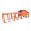 Poulailler en bois 111,5 po, grand poulailler extérieur avec cage de volaille, cage à lapin et huche, panneau UV imperméable pour la cour extérieure