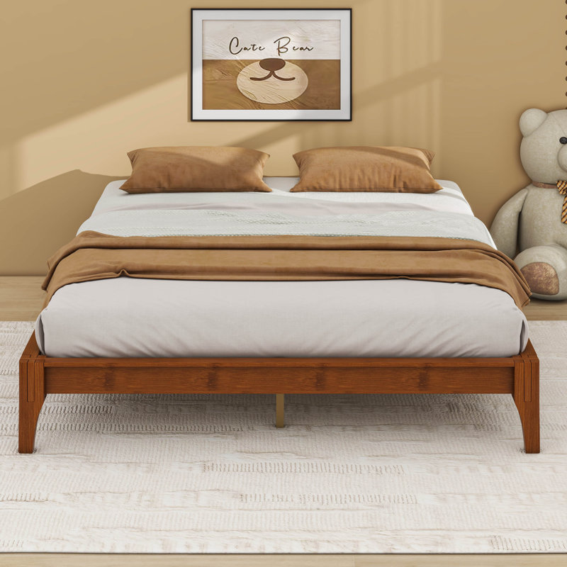 Base de lit plateforme en bois de bambou sec Elziabeth, Grand lit
