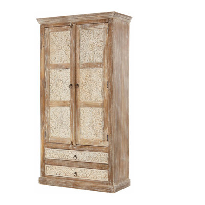 Daouha 2 Door Solid Wood Wardrobe