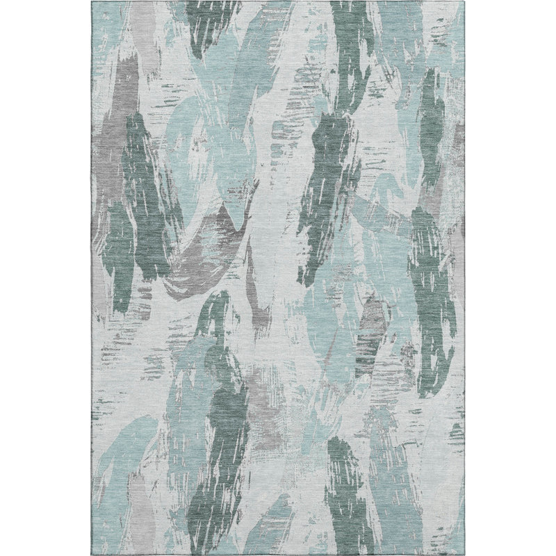 Tapis moderne de qualité supérieure lavable à la machine Harjo AMF1596, Rectangle 2 pi 6 po x 3 pi 10 po
