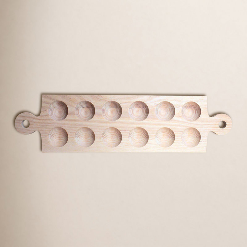 Cornish Wood Egg Platter, White
