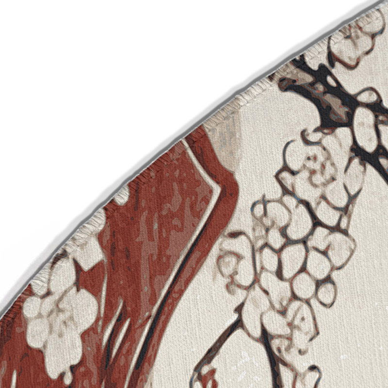 Blossom Reflection Indoor And Outdoor Area Rug, Round 5'