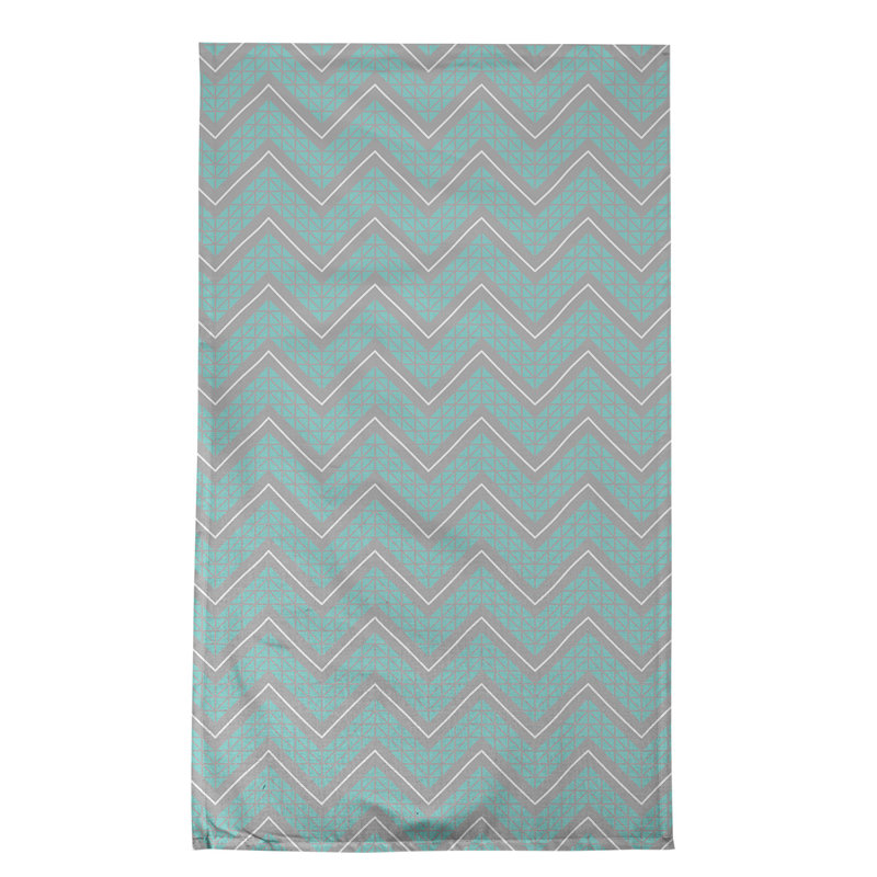 Stephenie Tea Towel Kitchen Towel, Aqua/Pink/Gray, Poly Twill