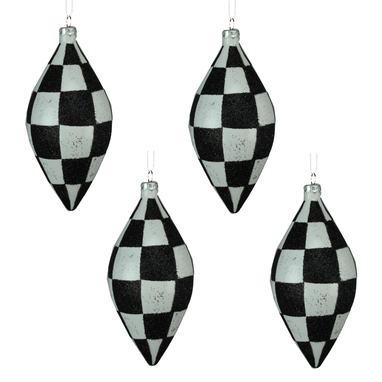 Finial Ornament, White/Black