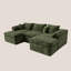 Canapé modulaire en velours côtelé 107 po U / L-1986661977