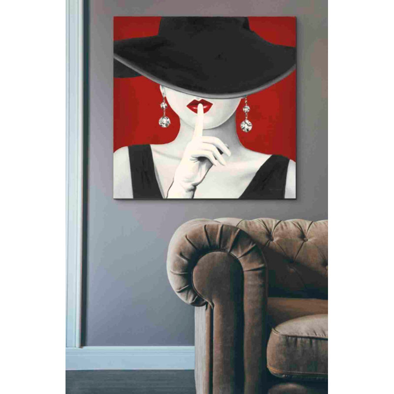«Haute Chapeau Rouge I» par Marco Fabiano, art mural sur toile, H 37 po x l 37 po x P 1,5 po