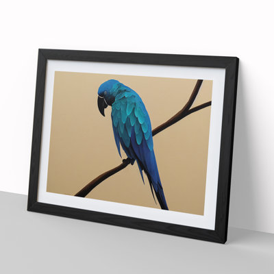 XH1022-6883X Perched Parrot 1 Piece Single Picture Frame Wall Art