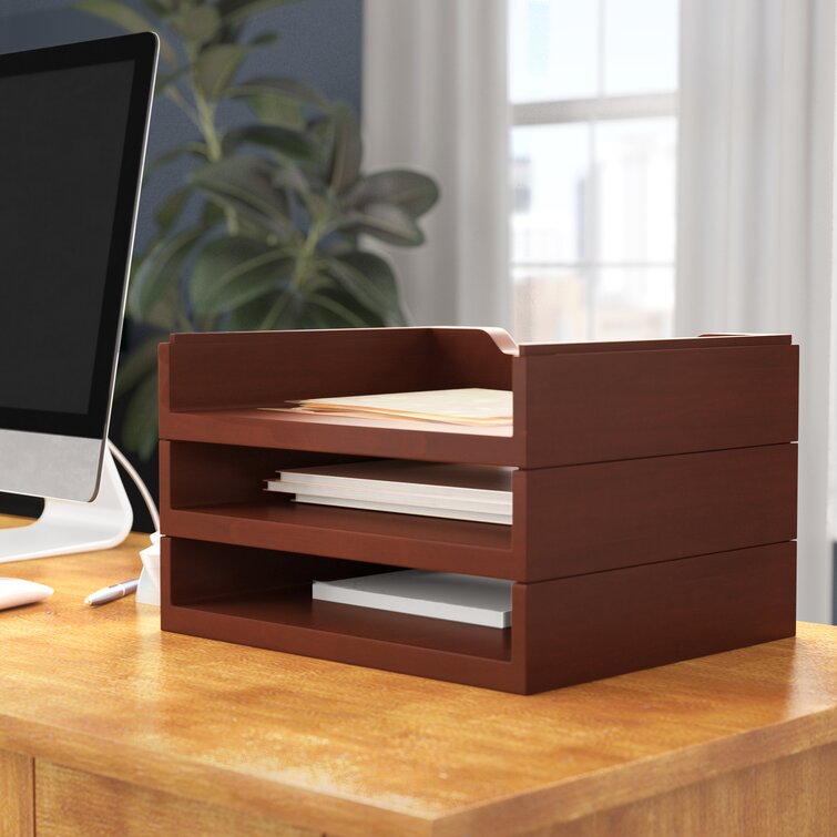 Beaumys Stacking Wood Desk Organizers Darby Home Co Finish: Mahogany