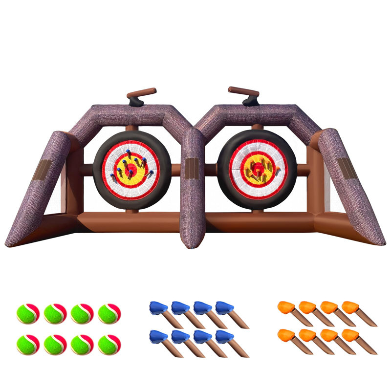 Inflatable Dual Axe Throwing Game with Blower – Double Dartboard Set, Double Target Toss
