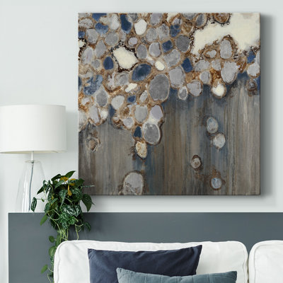 Indigo Oyster Shells-Gallery Wrapped Canvas