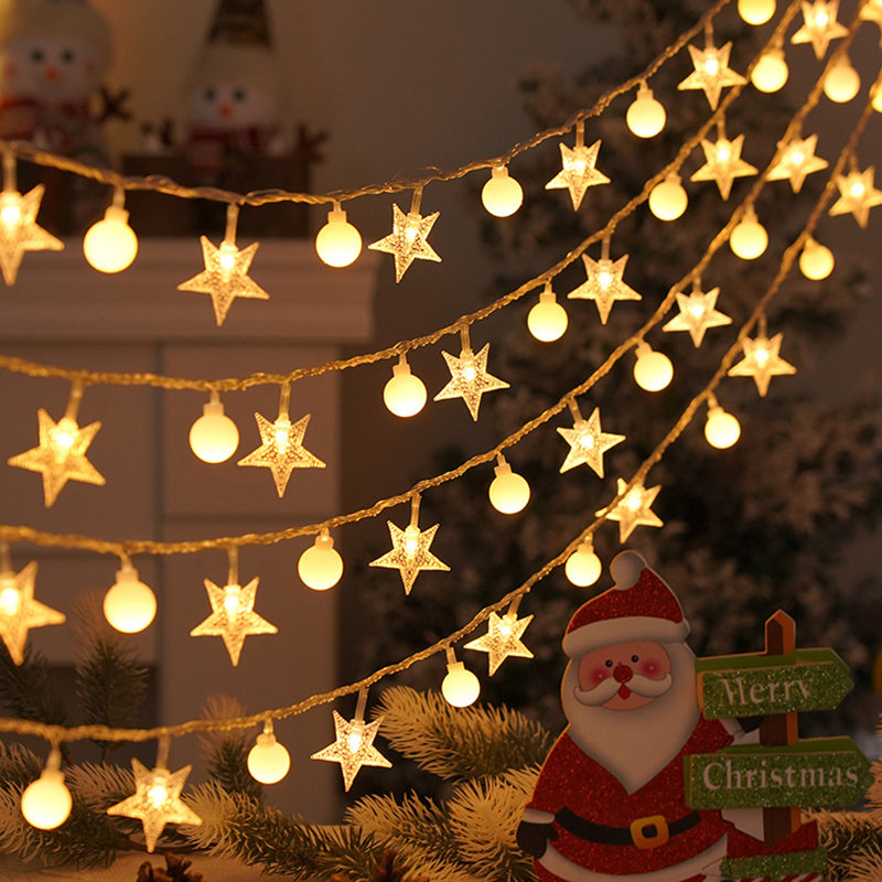 2pcs 9.84FT string light, 20LED warm white USB plug-in decorative light, suitable for gardens, Christmas, weddings, parties