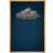 White Clouds Against Dark Blue Background Illustrations Minimalist Modern Artwork-102453702-102453705
