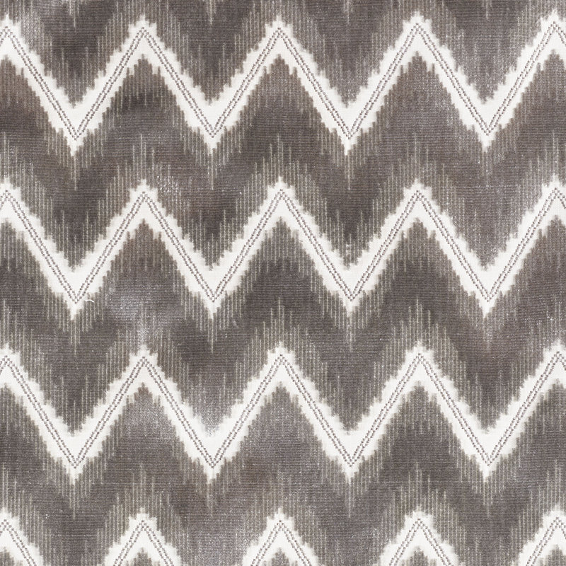Chevron Velvet Fabric, Gray