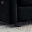Canapé modulaire rembourré 4 pièces avec 2 places et 2 repose-pieds, chenille noire, parfait pour la vie moderne et le confort-1180203908