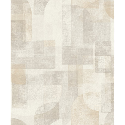 Cassandra Taupe Block Geometric Wallpaper