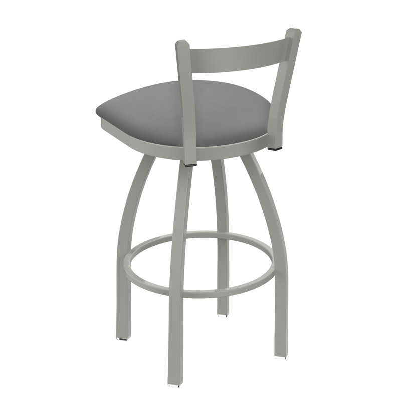 Tabouret de bar 821 Catalina, Gris Canter Folkstone, Nickel anodisé, Tabouret de comptoir (assise de 25 po de hauteur)
