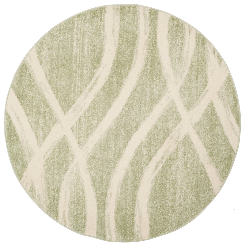 Tapis performance abstrait Shelva, Round 10', Sage/Cream
