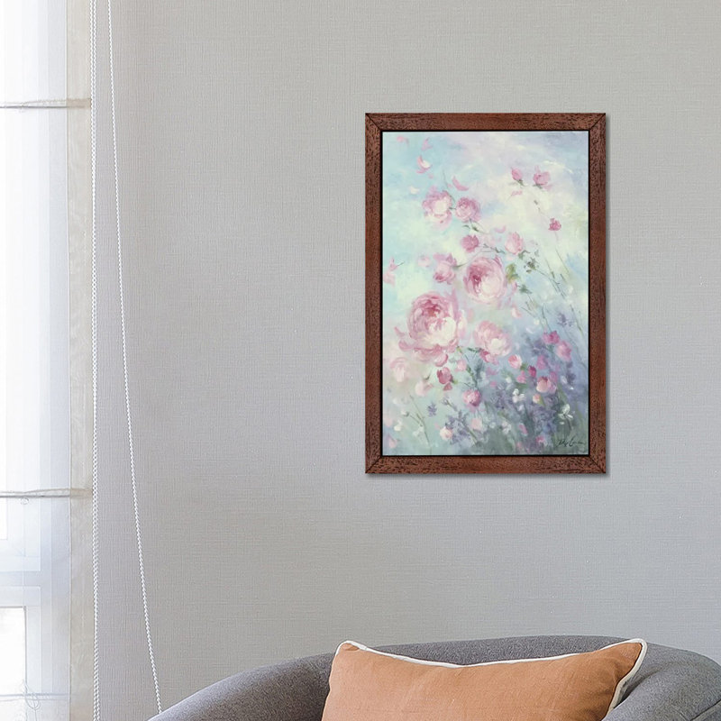Dancing Petals by Debi Coules - Painting on Canvas, 101.6 cm H x 66.04 cm W, Brown Framed
