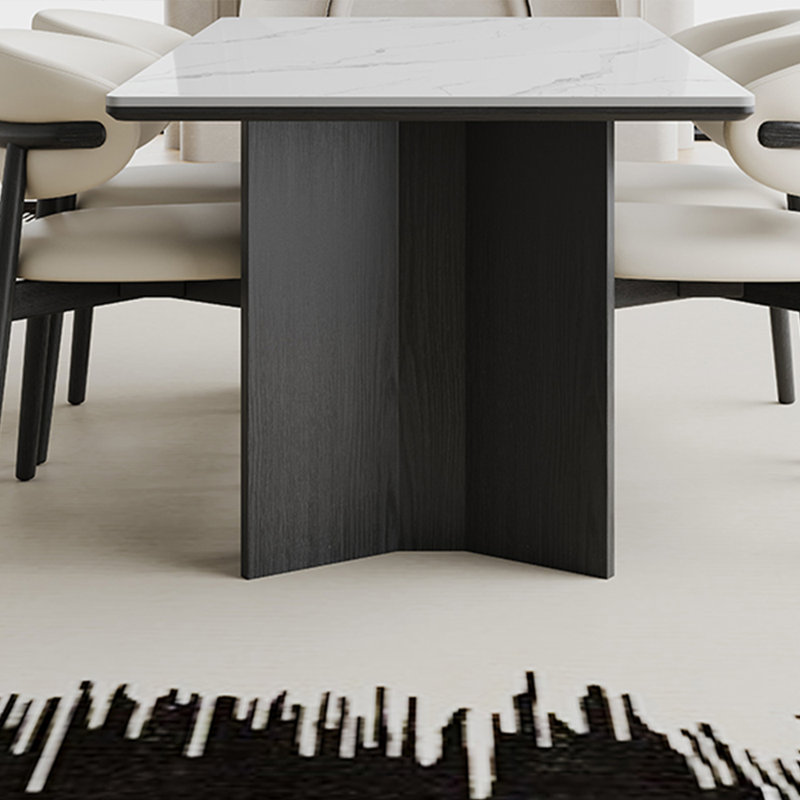 Ensemble de table à manger et de chaises moderne et simple en pierre, H 29,52 po x L 62,99 po x l 35,43 po