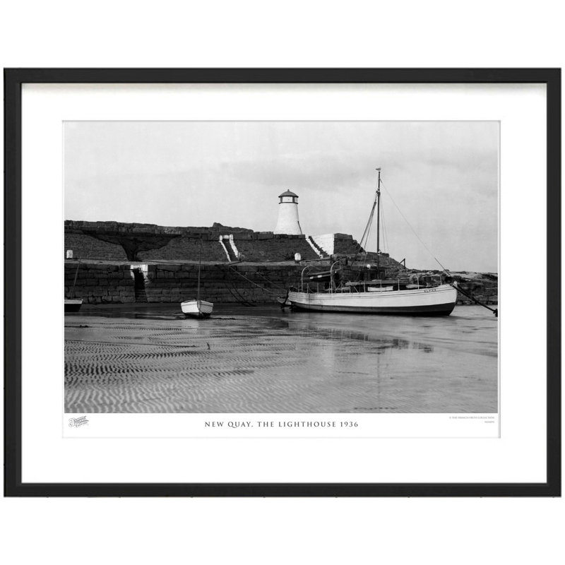 New Quay, The Lighthouse 1936 by Francis Frith - Single Picture Frame Print, 40cm H x 50cm W x 2.3cm D