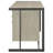 Brisley Whitewashed Grey And Gunmetal Sled Base Office Desk With 3-Drawer Storage And Adjustable Keyboard Tray