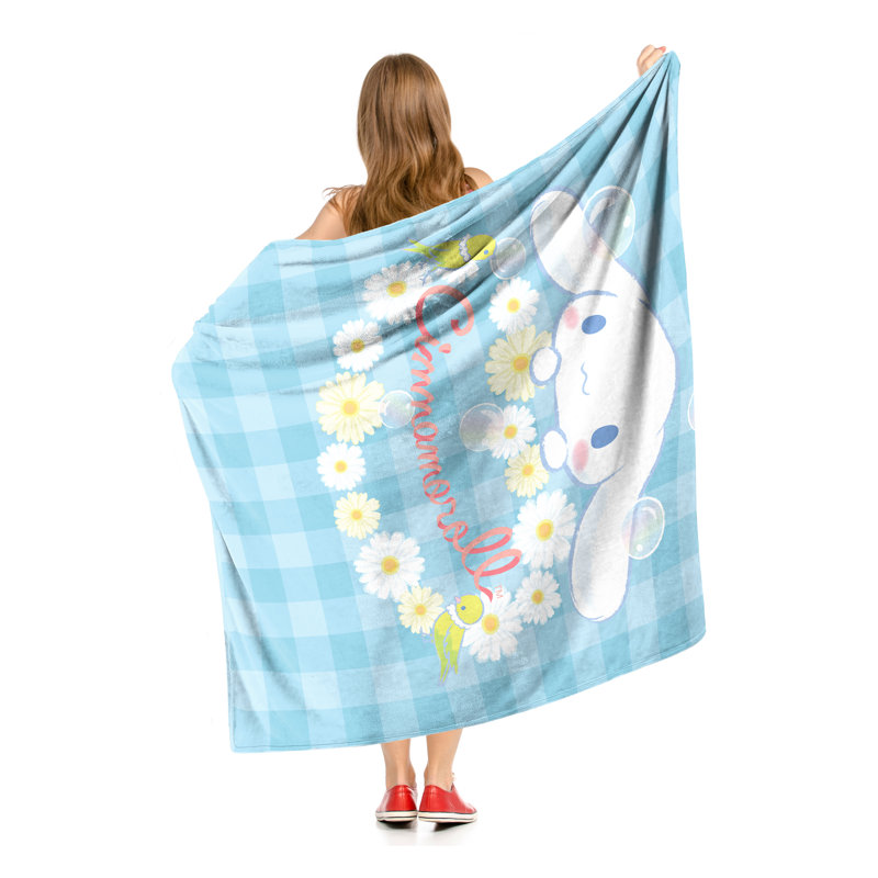 Sanrio Cinnamoroll Daisy Blues Silk Touch Throw Blanket, Soft Pastel Design, 50x60 Inches
