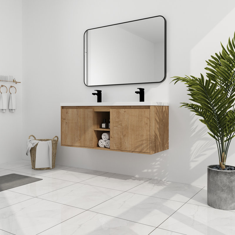 Meuble-lavabo mural 48 po avec double lavabo