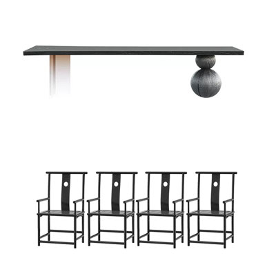 4 - Person Solid Wood Top Double Pedestal Dining Set