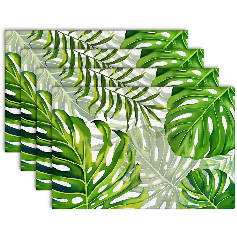 4-Piece Polyester Rectangle Dining Table Placemat