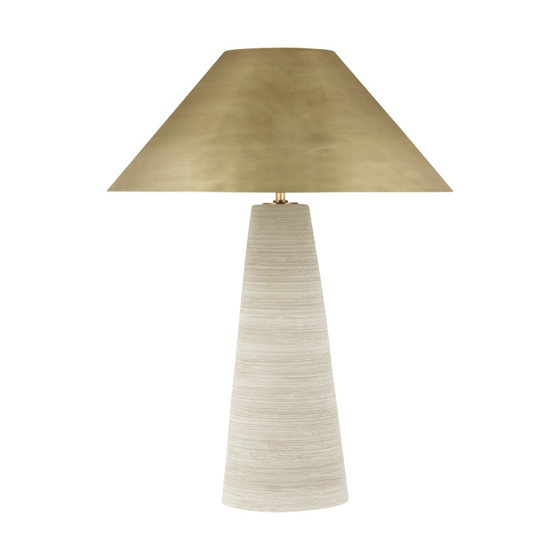 Visual Comfort Modern Table Lamp, 24" H x 18.3" W x 18.3" D, Latte