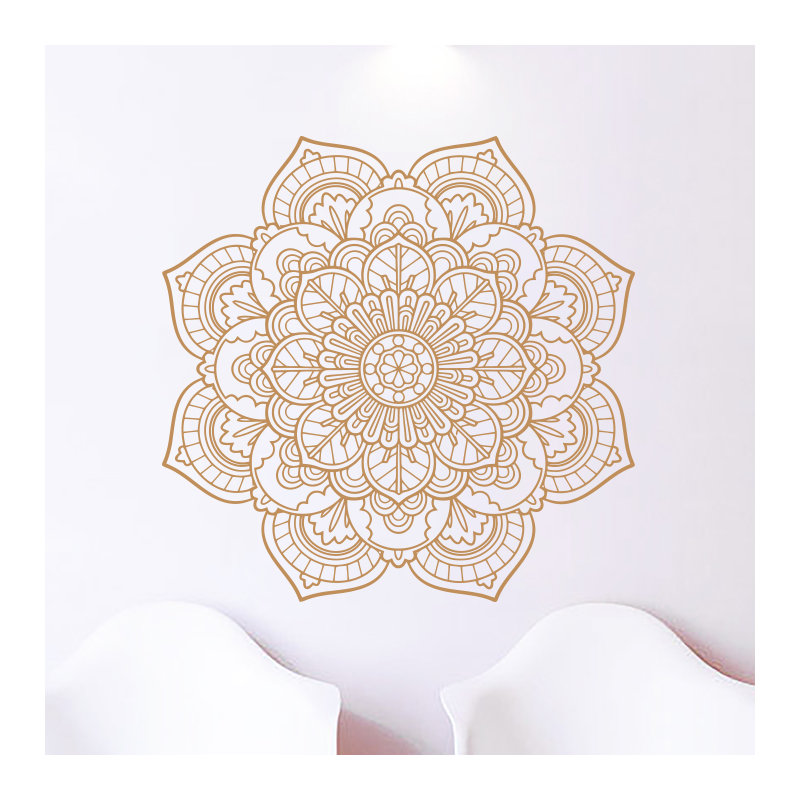 Adhésif décoratif mandala namaste boho yoga autocollants, Brun pâle