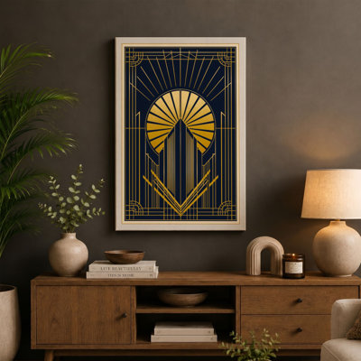 Deco Sunburst Art Deco - Wrapped Canvas