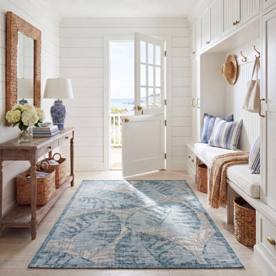 Tapis d'intérieur / extérieur à motif floral Shani Performance