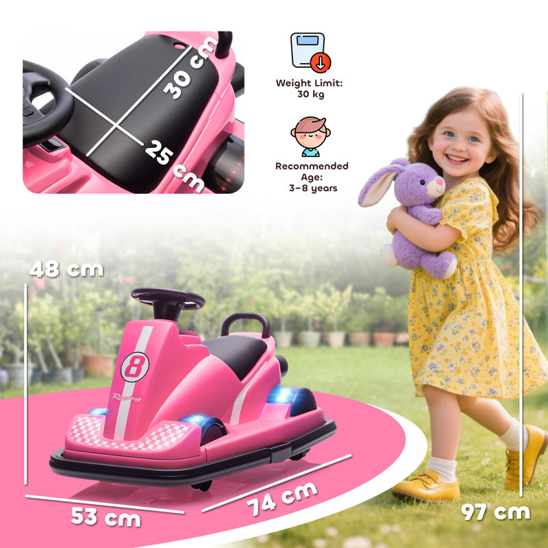 HOMCOM Battery Powered Ride On, Pink