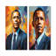 Popart Obama - ensemble de 2 reproductions d'art président / politique-102572471-102572468