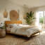 Luminaire suspendu en or 24 po Ambrozie Rattan Coastal Boho