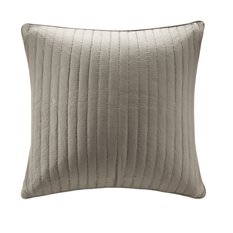 Camila Taupe Square 100% Cotton Blend Pillow Euro Sham, Taupe