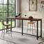 Table de bar industrielle extra longue 70,9 po avec repose-pieds en métal