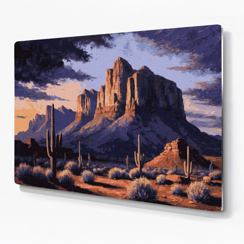 Art mural en métal mauve de Southwestern, H 132 po x l 168 po x P 0,05 po